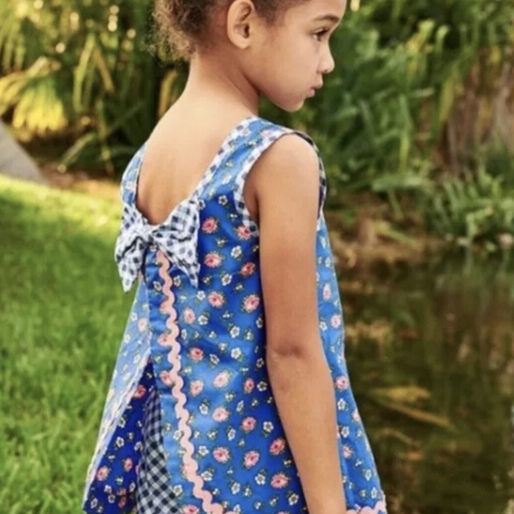 Matilda Jane Flying Kites Tunic Tank Size 6 Blue Pink Floral